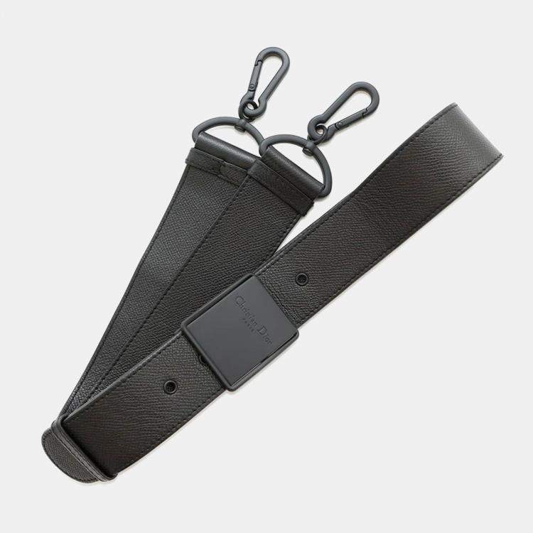 Pre Owned Dior Montaigne Black Leather Shoulder Bag