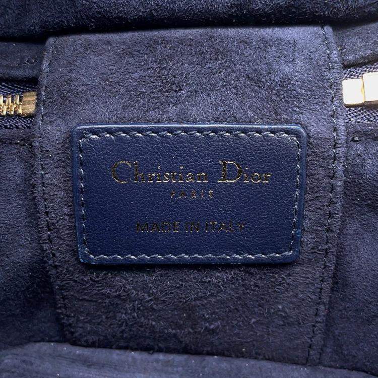 Pre Owned Dior Heart Navy Red Leather Shoulder Vanity Pouch