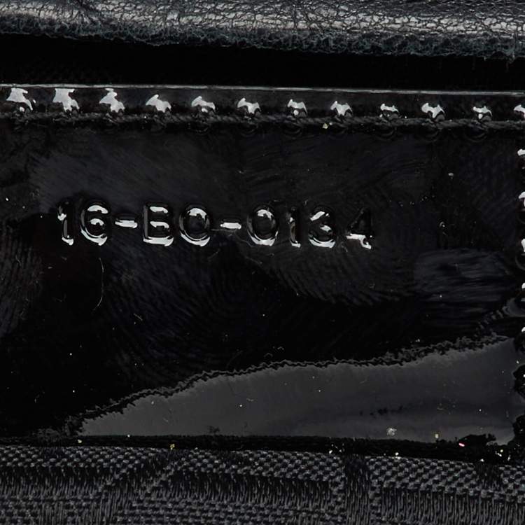 Pre Owned Dior Black Cannage Patent Leather Large Lady Dior Tote