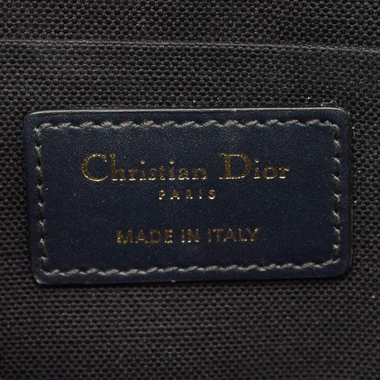 Pre Owned Dior Navy Blue Oblique Canvas 30 Montaigne Box Bag