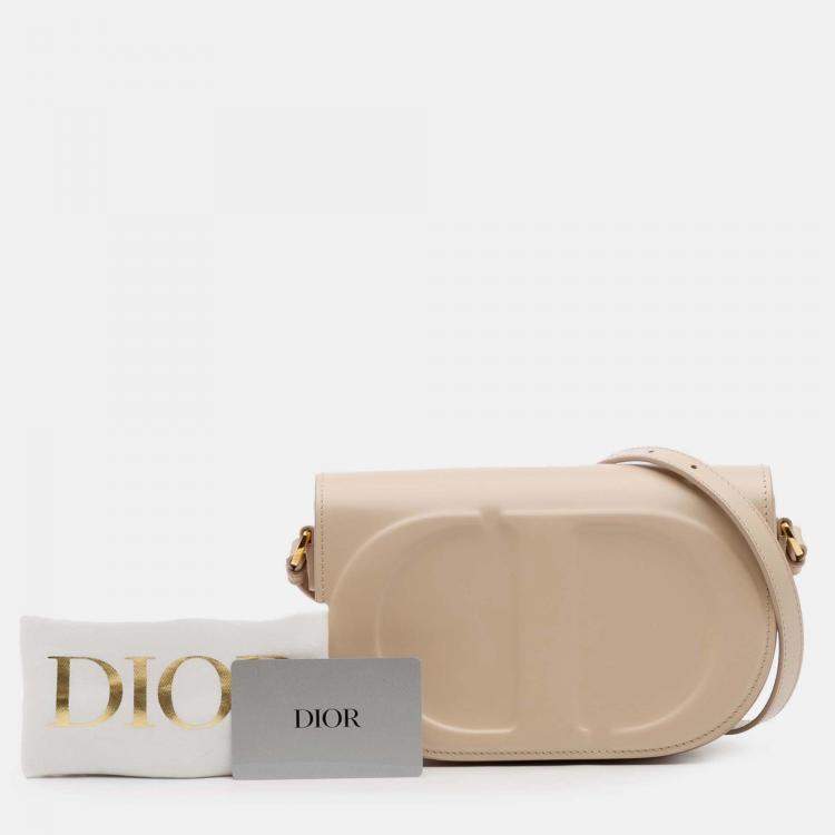 Pre Owned Dior Ivory Leather CD Signature Flap