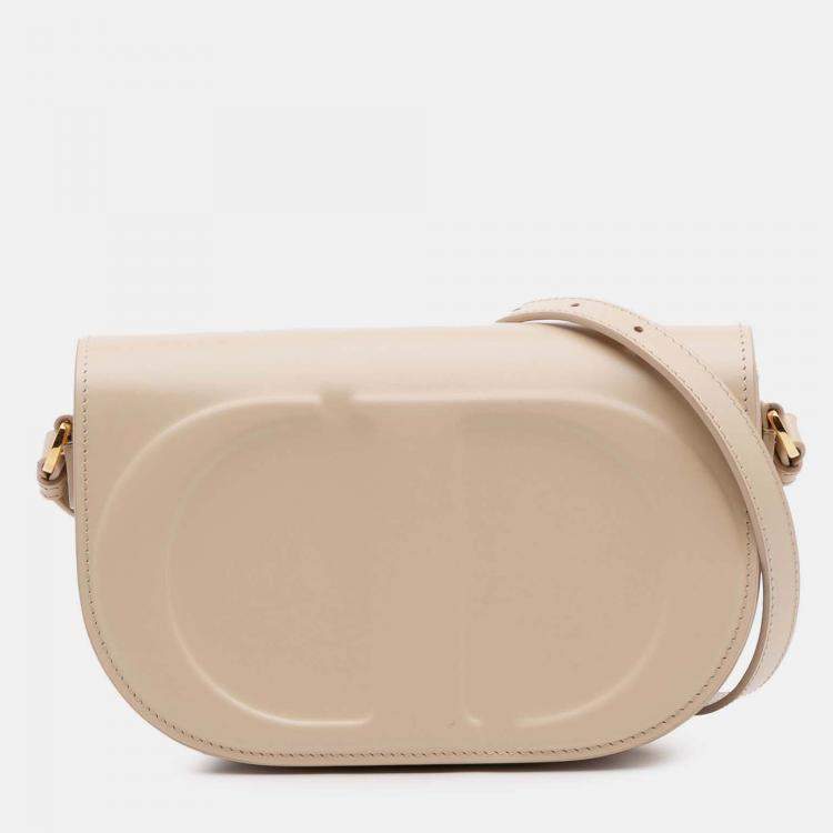 Pre Owned Dior Ivory Leather CD Signature Flap