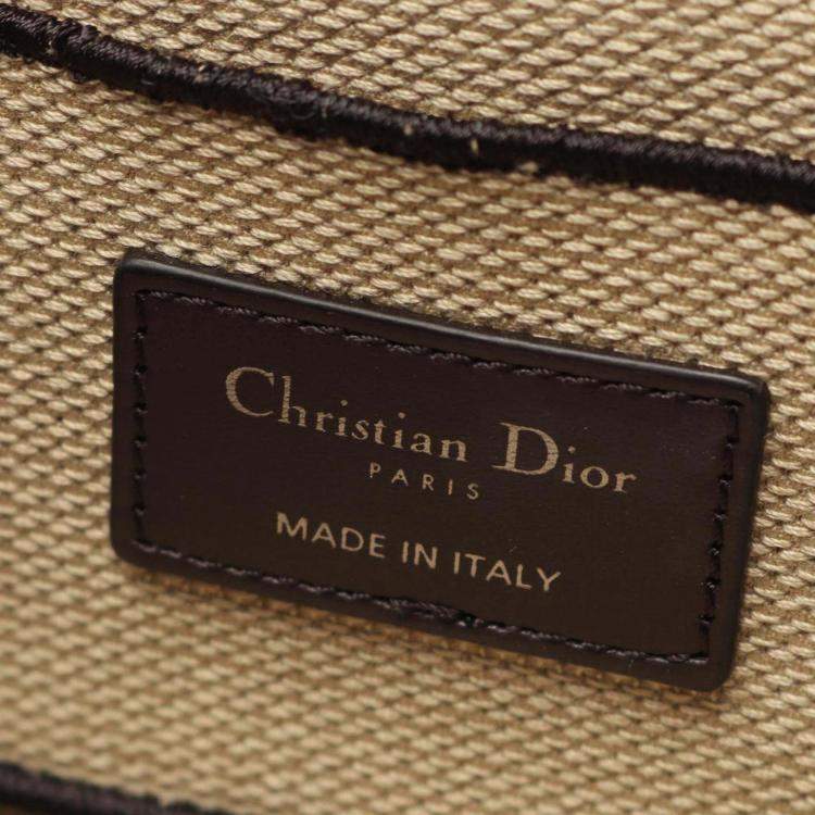 Pre Owned Dior Brown Mizza Small Embroidered Canvas Diortravel Leopard Vanity Case