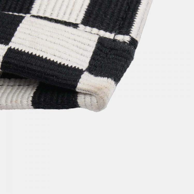 Pre Owned Dior Black White Large Embroidered Canvas Checkered Book Tote