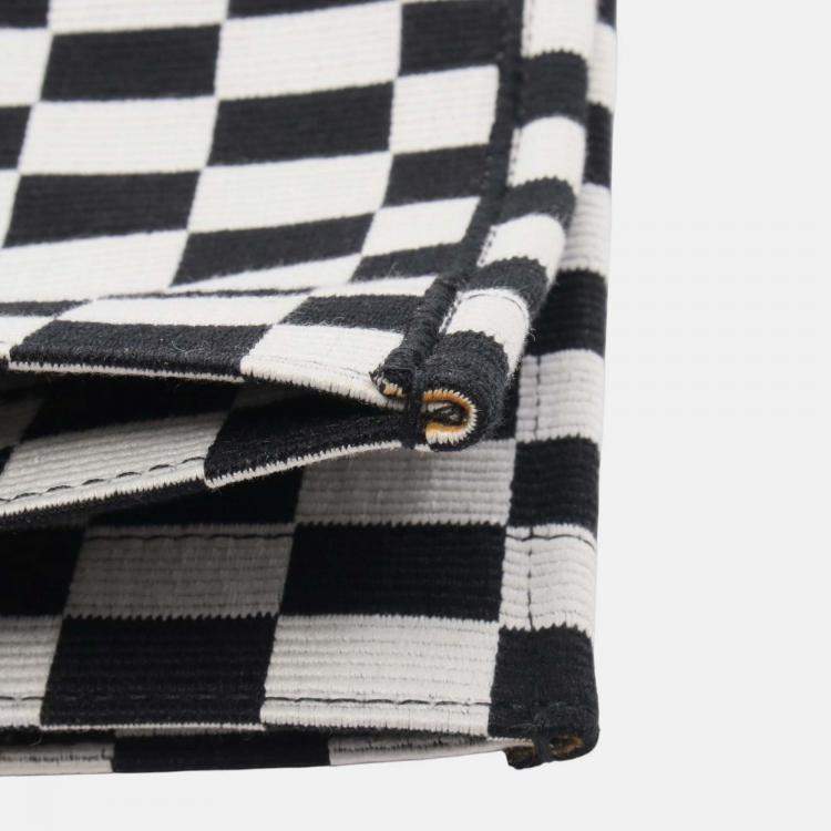 Pre Owned Dior Black White Large Embroidered Canvas Checkered Book Tote
