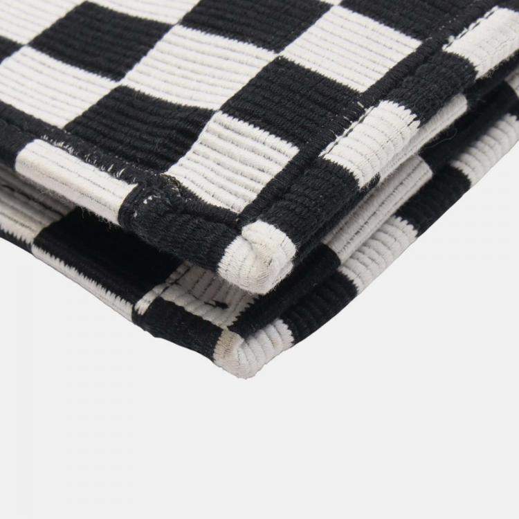 Pre Owned Dior Black White Large Embroidered Canvas Checkered Book Tote