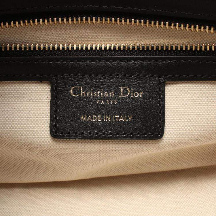 Pre Owned Christian Dior Dior Vibe Small Handbag Leather Black White
