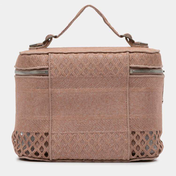 Pre Owned Dior Mesh Embroidered Diortravel Vanity Case