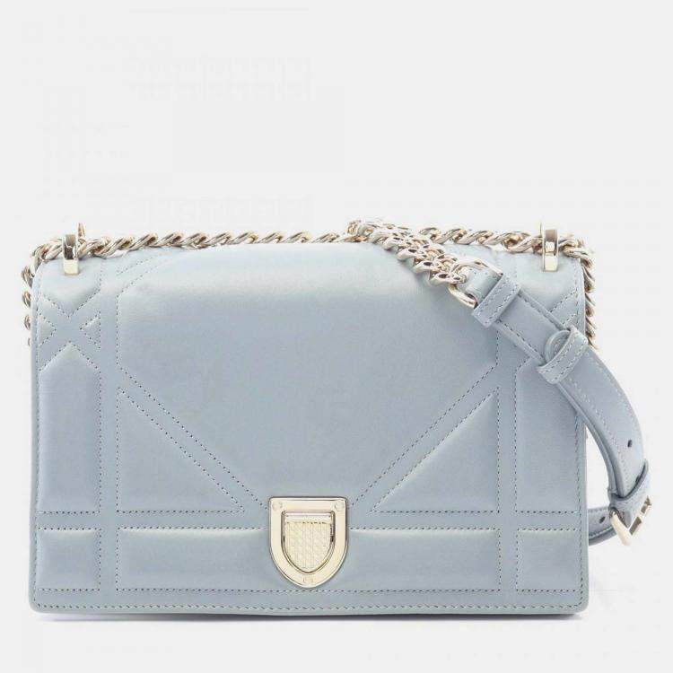 Pre Owned Dior Blue Small Calfskin Diorama Flap