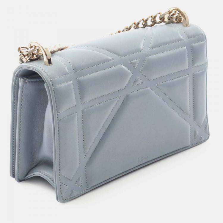 Pre Owned Dior Blue Small Calfskin Diorama Flap