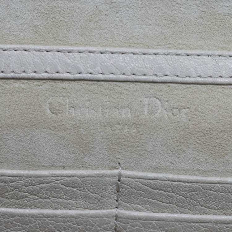 Pre Owned Dior Off -White Leather J'adior Wallet on Chain