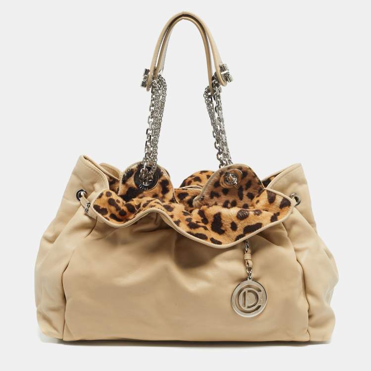 Pre Owned Dior Beige Leather Le Trente Shoulder Bag