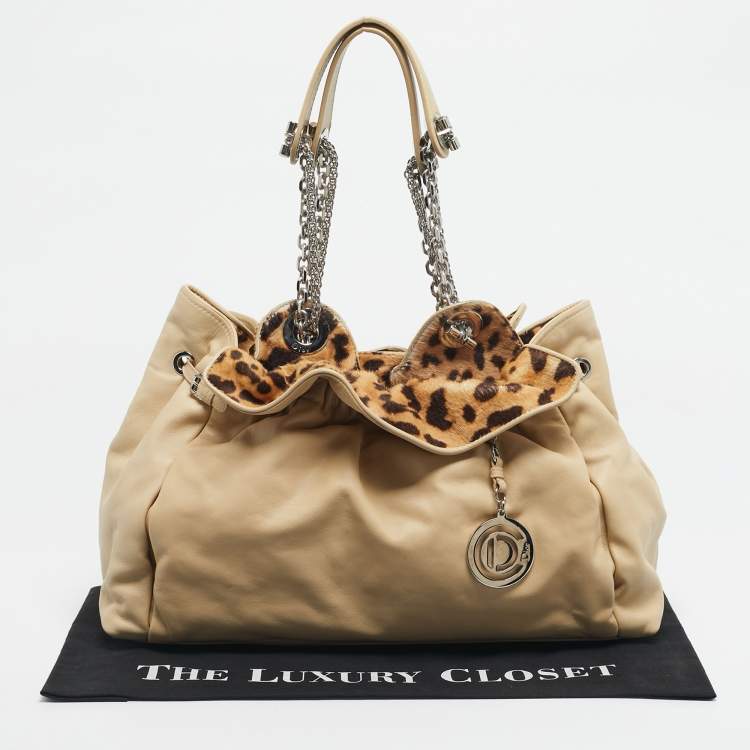 Pre Owned Dior Beige Leather Le Trente Shoulder Bag