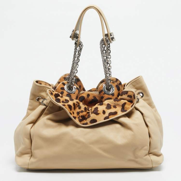 Pre Owned Dior Beige Leather Le Trente Shoulder Bag