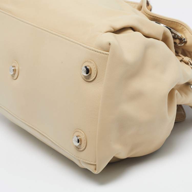 Pre Owned Dior Beige Leather Le Trente Shoulder Bag