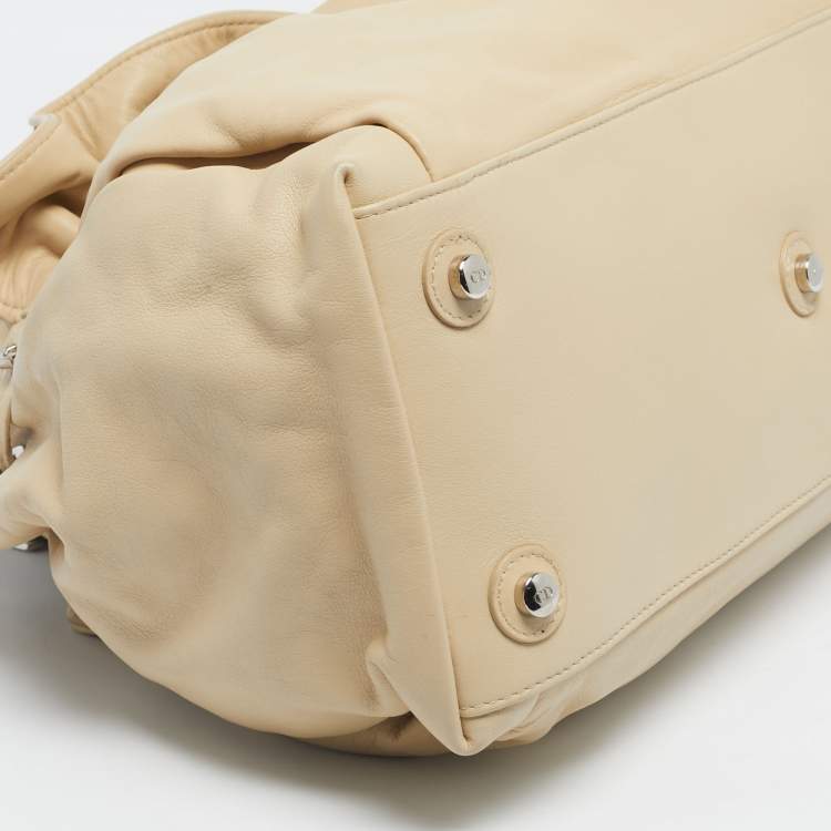Pre Owned Dior Beige Leather Le Trente Shoulder Bag