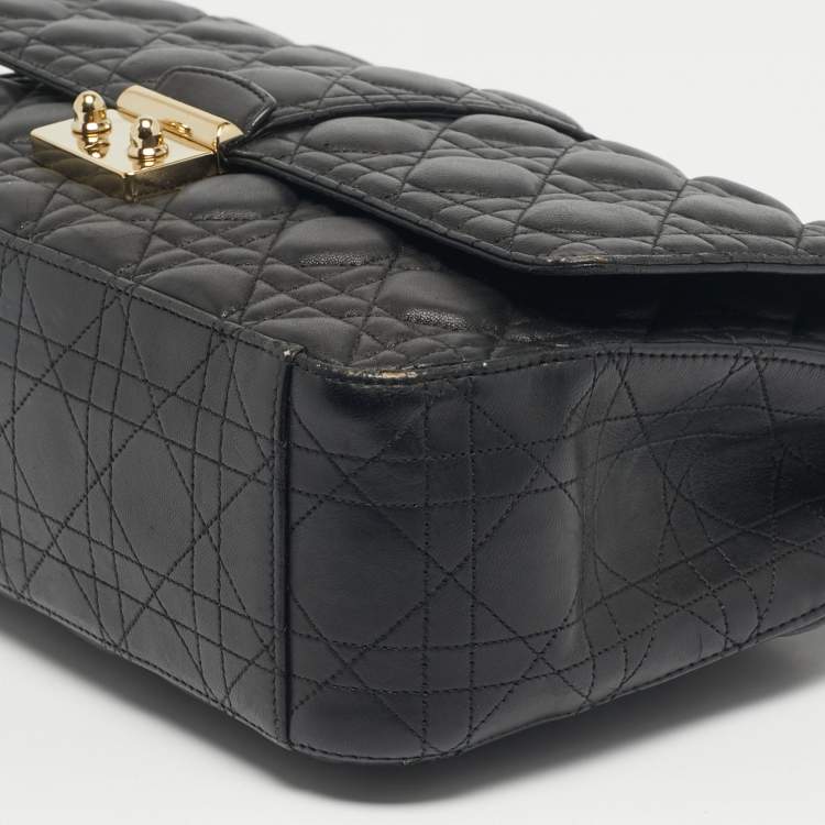 Pre Owned Dior Black Cannage Leather Large Miss Dior Shoulder Bag