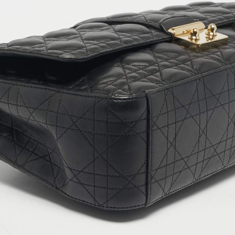 Pre Owned Dior Black Cannage Leather Large Miss Dior Shoulder Bag