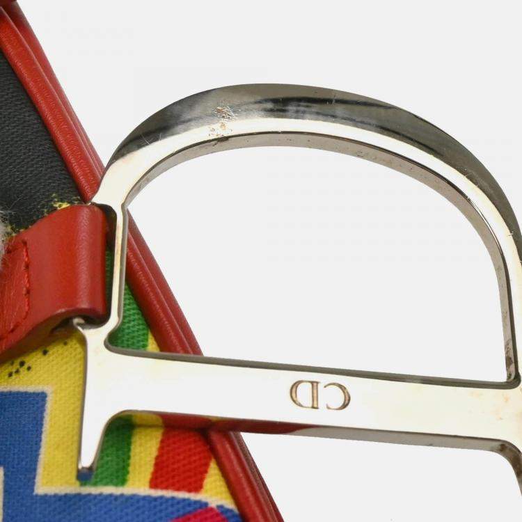 Pre Owned Christian Dior Saddle Red Dior Mania Handbag