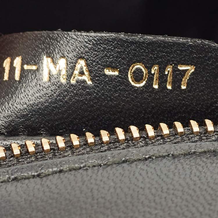 Pre Owned Dior Black Lizard Medium Diorama Flap Shoulder Bag
