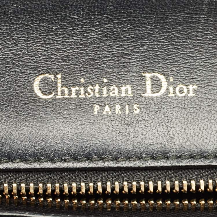 Pre Owned Dior Black Lizard Medium Diorama Flap Shoulder Bag