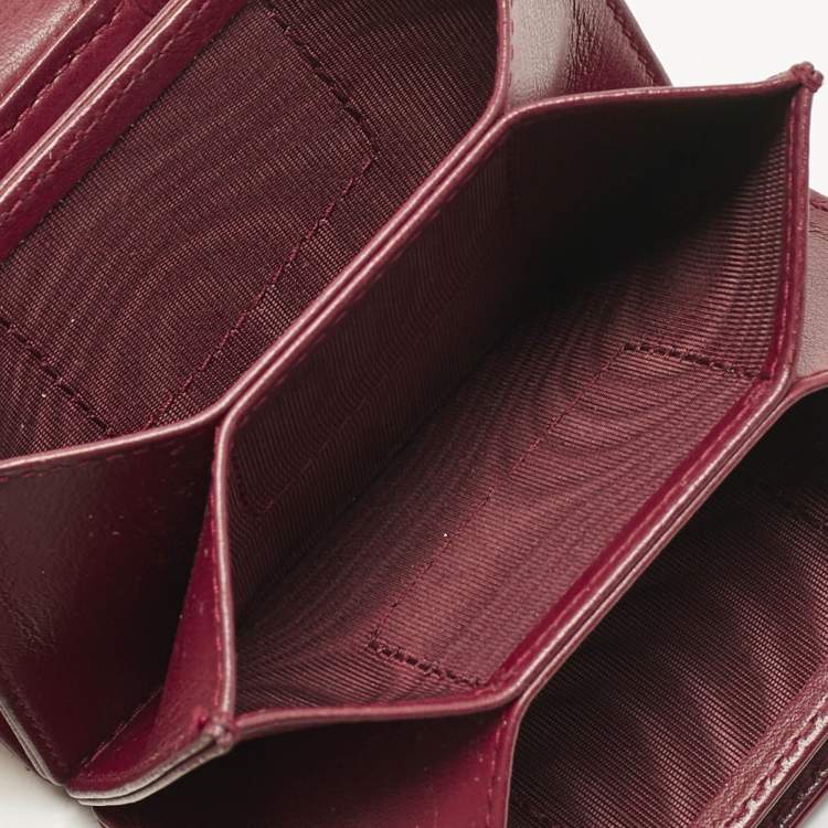 Pre Owned Dior Red Cannaga Patent Leather Gusset Card Holder
