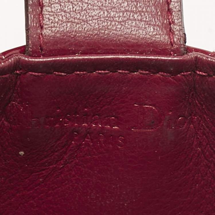 Pre Owned Dior Red Cannaga Patent Leather Gusset Card Holder