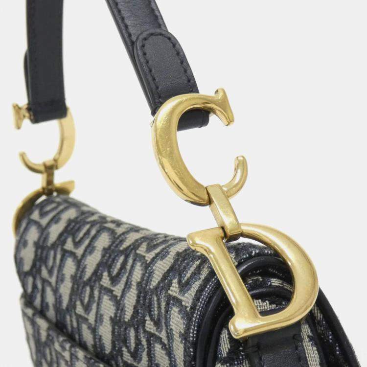 Pre Owned Christian Dior Saddle Dior Oblique Canvas Handbag