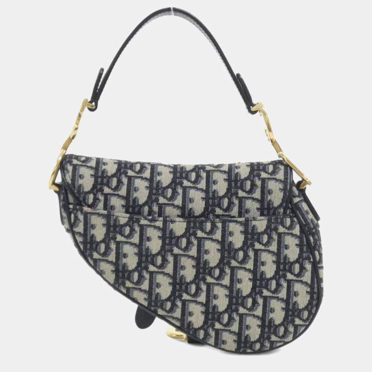 Pre Owned Christian Dior Saddle Dior Oblique Canvas Handbag