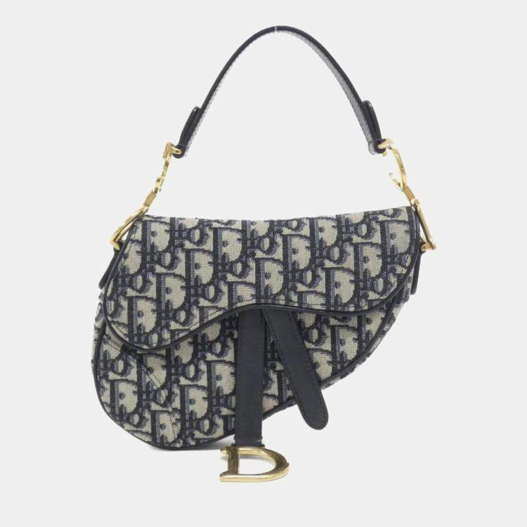 Pre Owned Christian Dior Saddle Dior Oblique Canvas Handbag