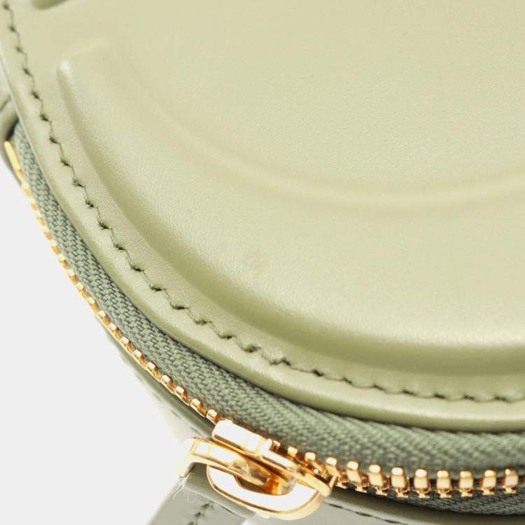 Pre Owned Christian Dior Oval Camera Khaki Leather Shoulder Bag