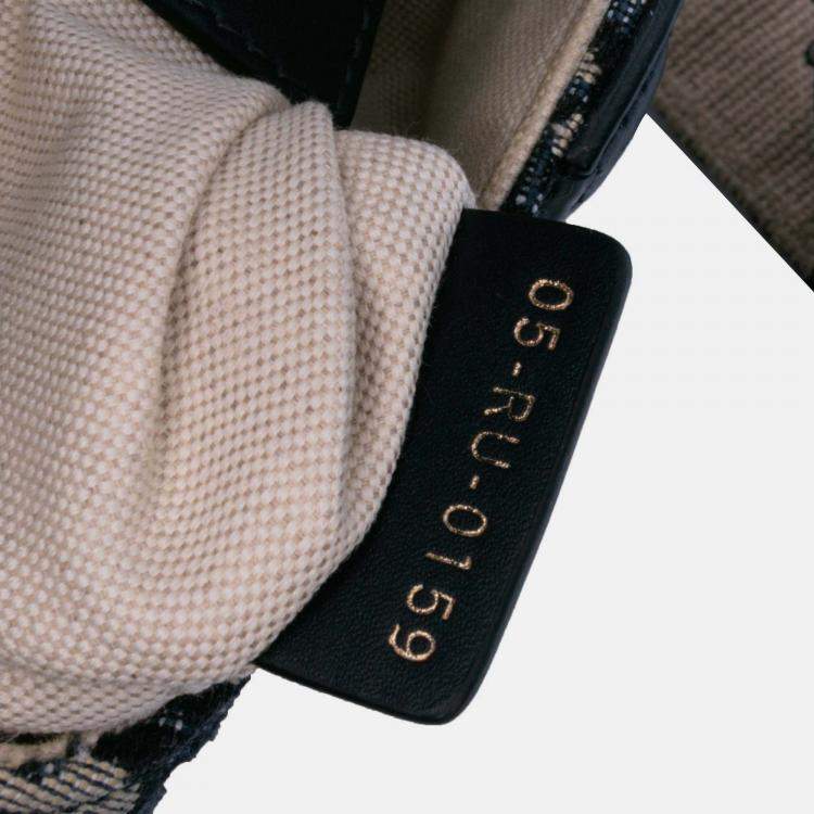 Pre Owned Dior Navy Blue Mini Oblique Canvas Saddle Bag