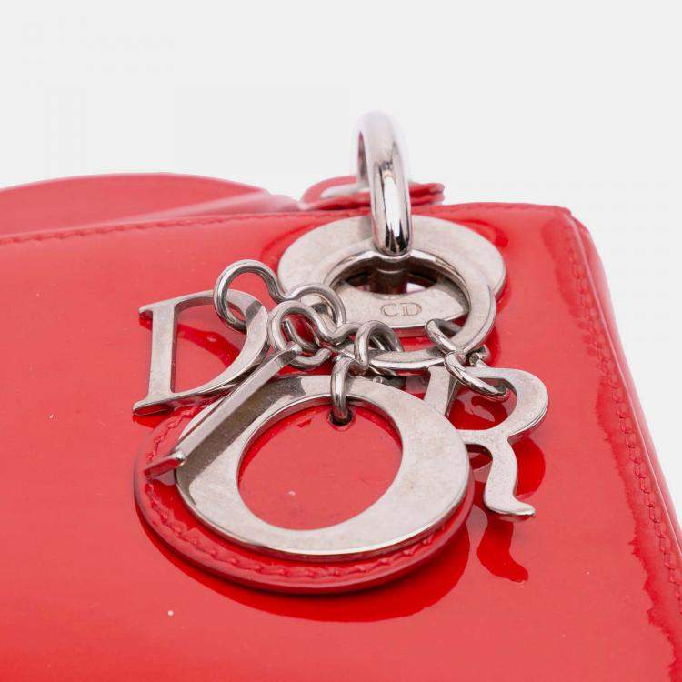 Pre Owned Dior Red Mini Patent Lady Dior