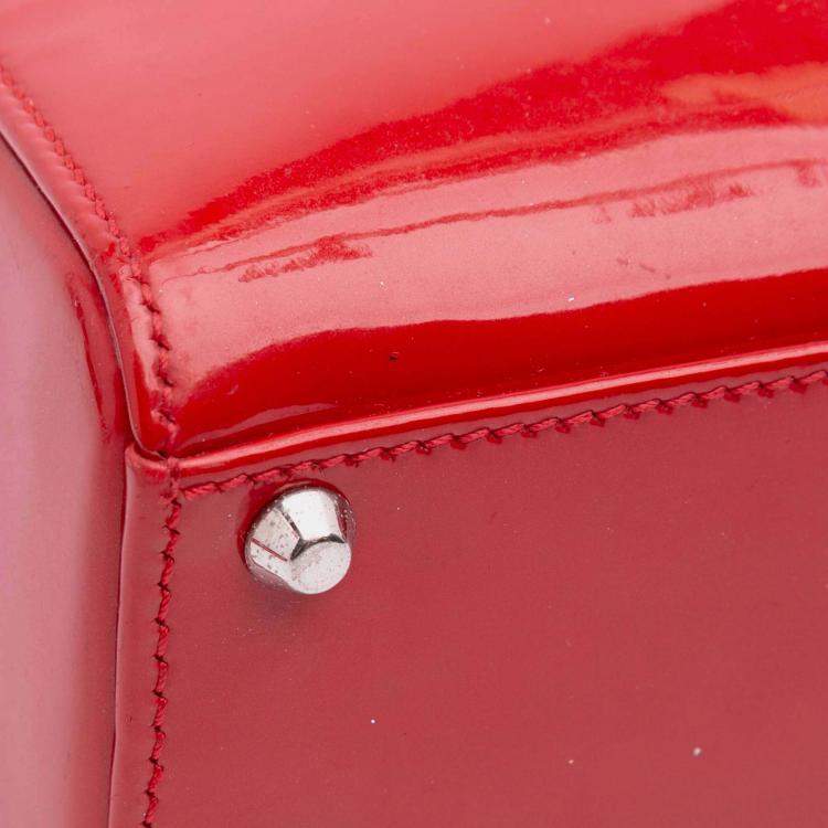 Pre Owned Dior Red Mini Patent Lady Dior