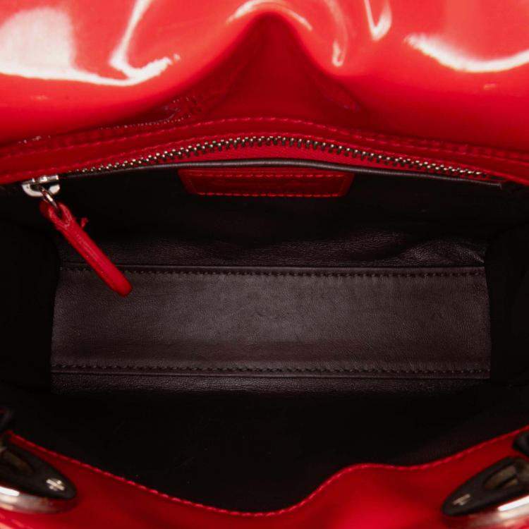 Pre Owned Dior Red Mini Patent Lady Dior