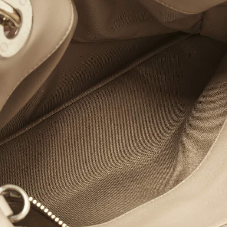 Pre Owned Dior Beige Cannage Leather Granville Polochon Satchel