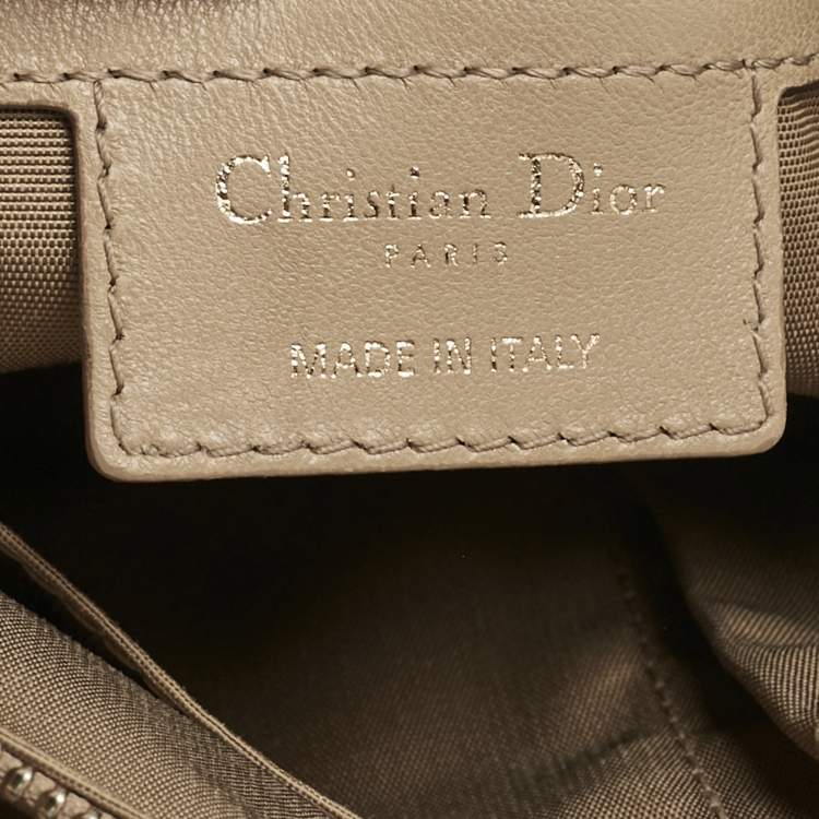 Pre Owned Dior Beige Cannage Leather Granville Polochon Satchel