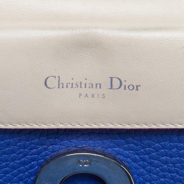 Pre Owned Dior Blue Leather Mini Be Dior Top Handle Bag