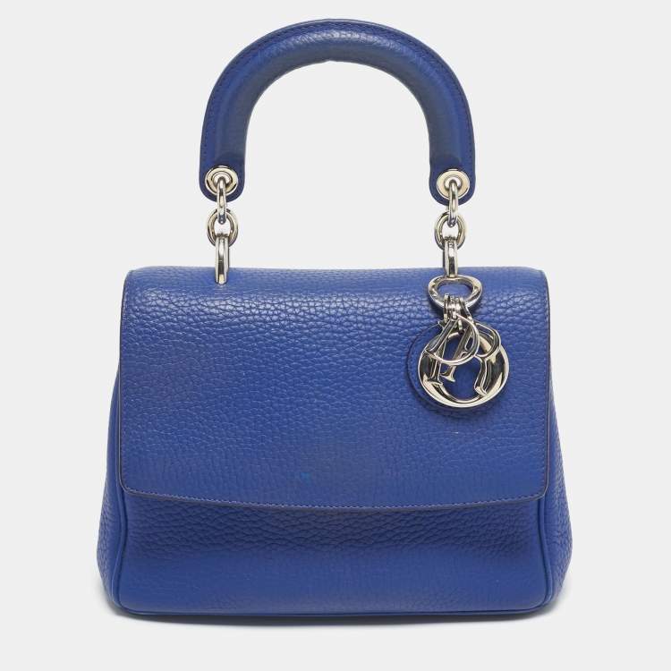 Pre Owned Dior Blue Leather Mini Be Dior Top Handle Bag