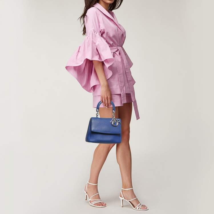 Pre Owned Dior Blue Leather Mini Be Dior Top Handle Bag