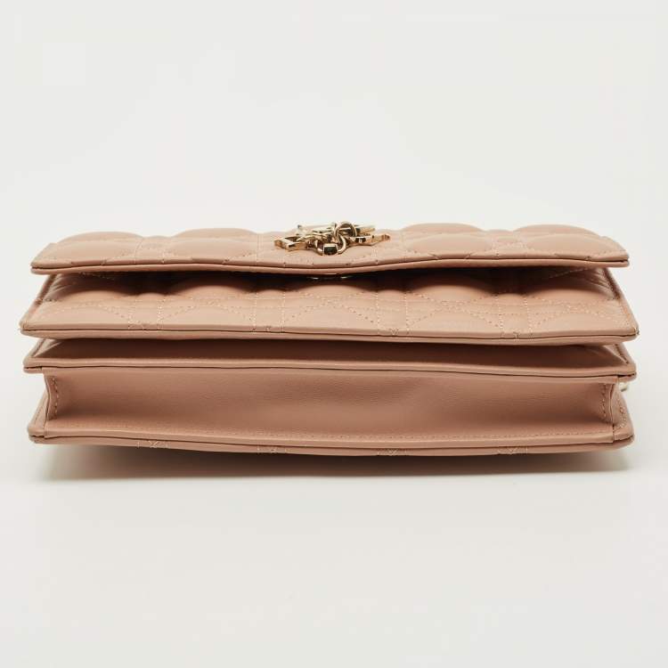 Pre Owned Dior Dusty Pink Cannage Leather Mini My Dior Top Handle Bag