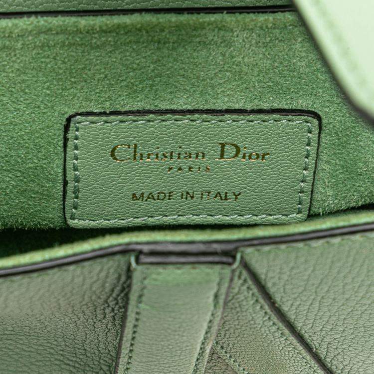 Pre Owned Dior Green Mini Calfskin Saddle Bag
