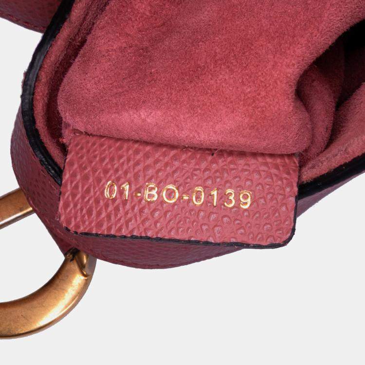 Pre Owned Dior Red Mini Grained Calfskin Saddle Bag