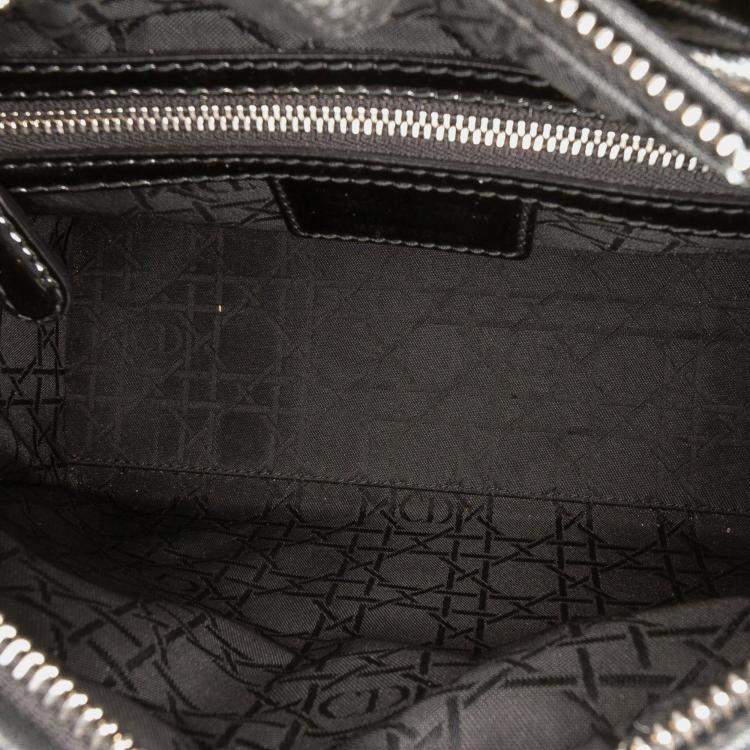 Pre Owned Dior Black Medium Patent Cannage Lady Dior