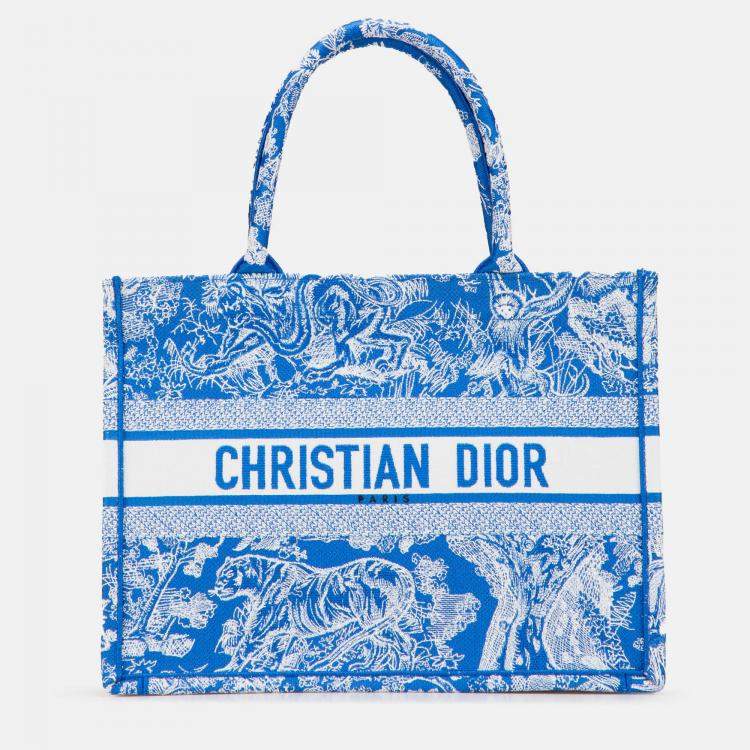Pre Owned Medium Canvas Embroidered Dioriviera Toile De Jouy Book Tote
