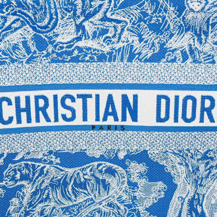 Pre Owned Medium Canvas Embroidered Dioriviera Toile De Jouy Book Tote