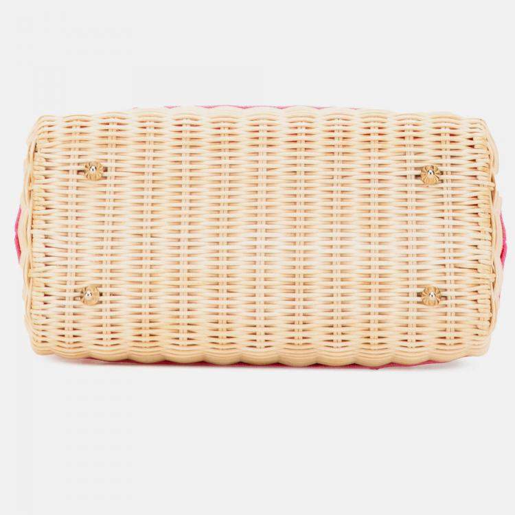 Pre Owned Dior Brown Medium Oblique Wicker Lady Dior