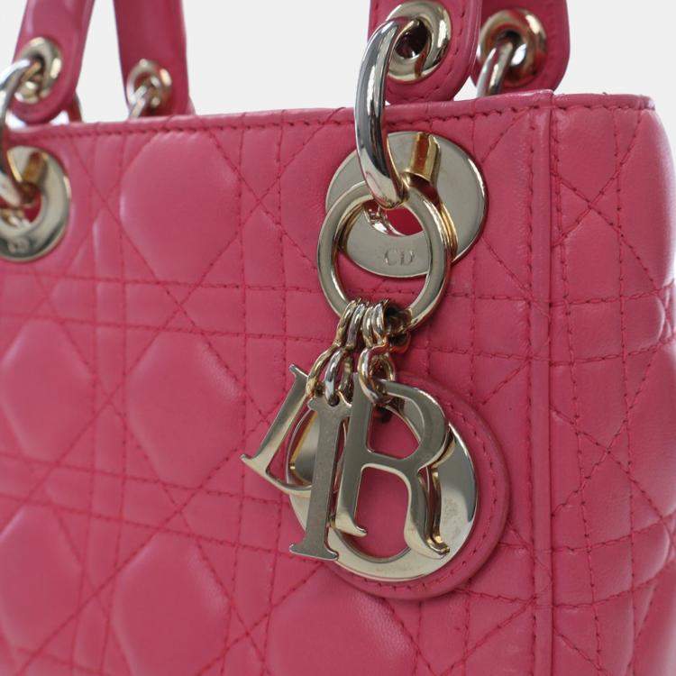 Pre Owned Dior Mini Pink Lambskin Lady Dior