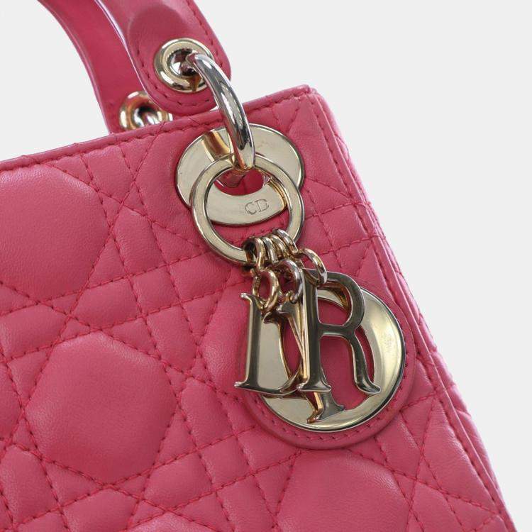 Pre Owned Dior Mini Pink Lambskin Lady Dior