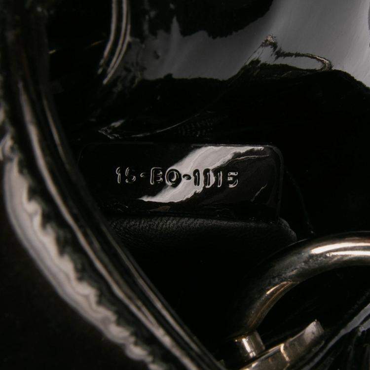 Pre Owned Dior Black Mini Patent Lady Dior
